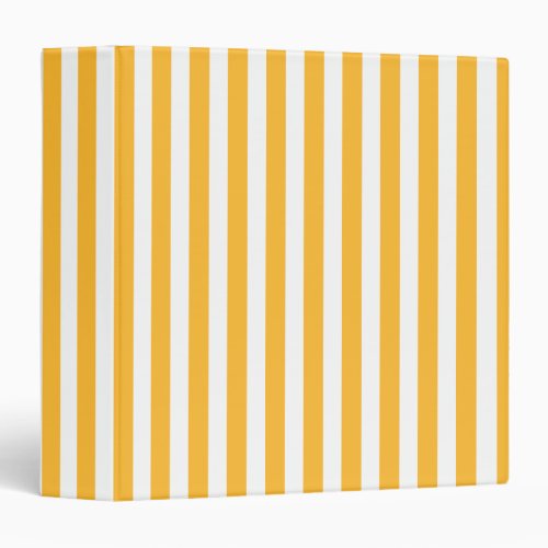 Sunny yellow and white candy stripes 3 ring binder