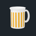 Sunny yellow and white candy stripes beverage pitcher<br><div class="desc">Sunny yellow and white candy stripes</div>