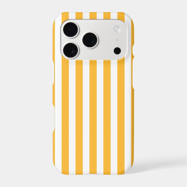 Sunny yellow and white candy stripes Case-Mate iPhone case (Back)