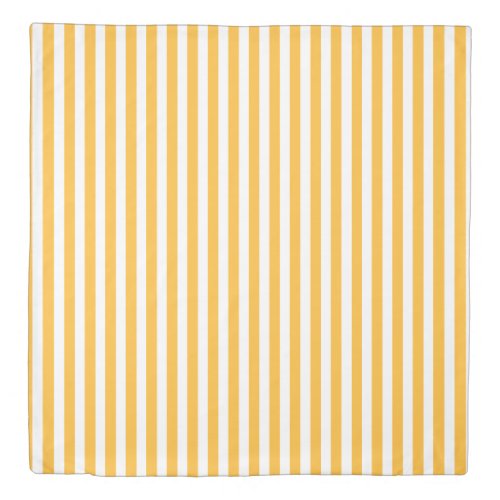 Sunny yellow and white candy stripes duvet cover