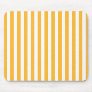 Sunny yellow and white candy stripes mouse pad