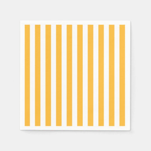 Sunny yellow and white candy stripes napkins