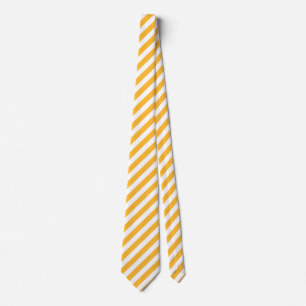 Sunny yellow and white candy stripes neck tie