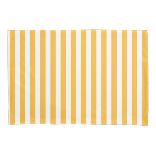 Sunny yellow and white candy stripes pillow case