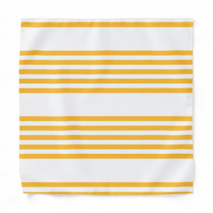 Sunny yellow and white five stripe pattern bandana