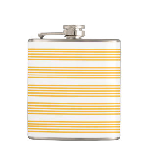 Sunny yellow and white five stripe pattern flask