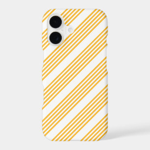 Sunny yellow and white five stripe pattern iPhone 17 case