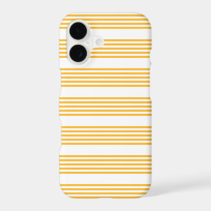 Sunny yellow and white five stripe pattern iPhone 17 case