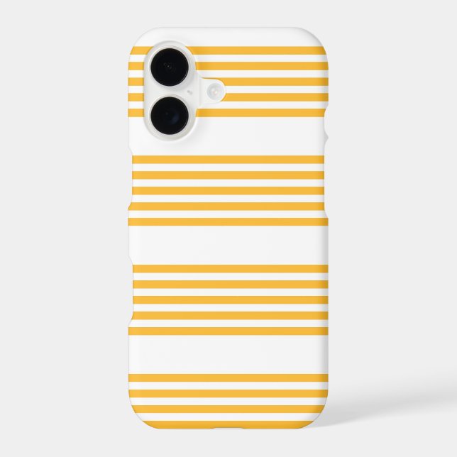 Sunny yellow and white five stripe pattern iPhone case (Back)