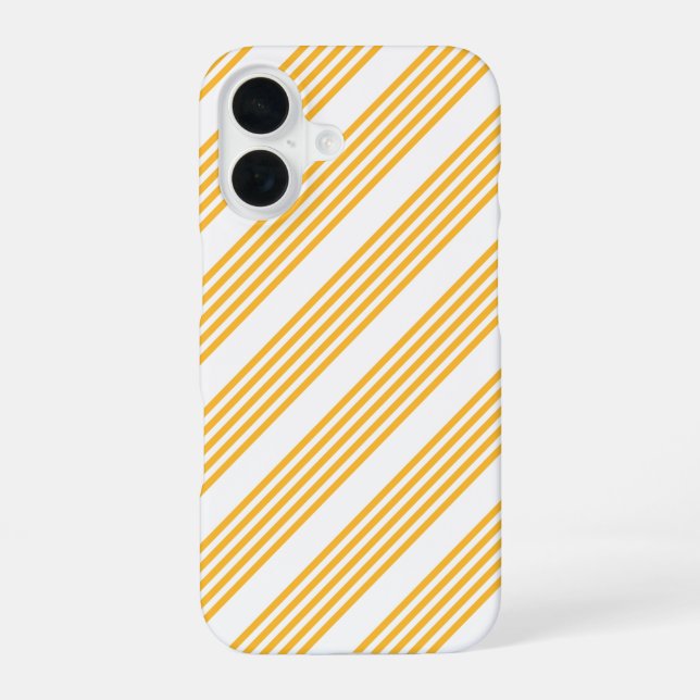 Sunny yellow and white five stripe pattern iPhone case (Back)
