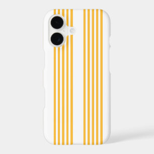 Sunny yellow and white five stripe pattern iPhone 17 case