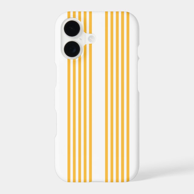 Sunny yellow and white five stripe pattern iPhone case (Back)