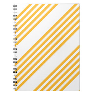 Sunny yellow and white five stripe pattern notebook