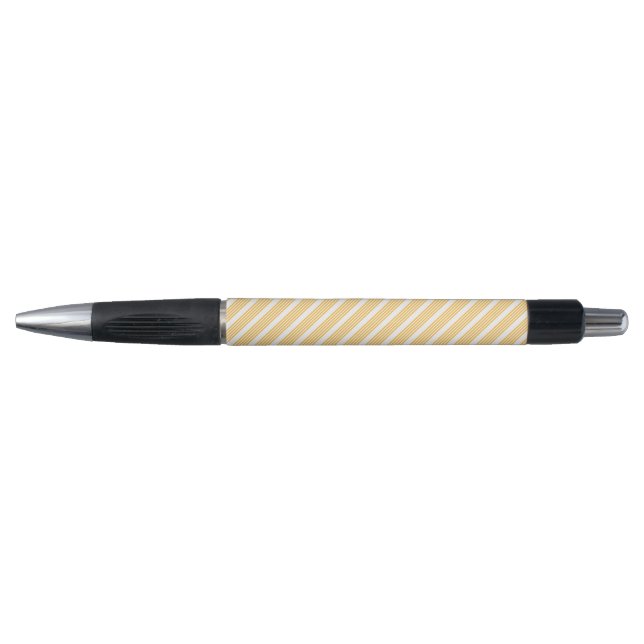 Sunny yellow and white five stripe pattern pen (Front)