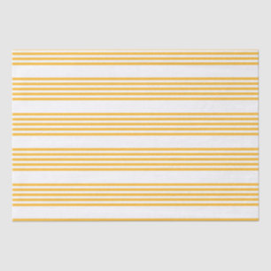 Sunny yellow and white five stripe pattern tissue paper