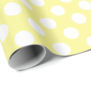 Sunny Yellow and White Polka Dots Wrapping Paper