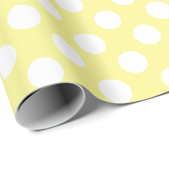 Sunny Yellow and White Polka Dots Wrapping Paper