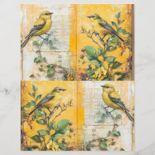 Sunny Yellow Bird Junk Journal