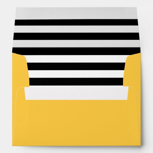 Sunny Yellow  Black and White Stripes Liner Envelope