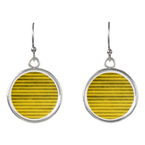 Sunny Yellow Black Stripes Earrings