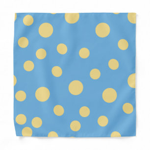 Sunny Yellow Blue Dot Storybook Pocket Square Bandana