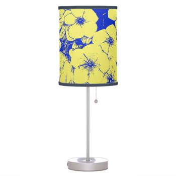 Sunny Yellow Blue Flowers Table Lamp by PattiJAdkins at Zazzle