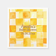 Sunny Yellow Citrus Baby Shower Napkin