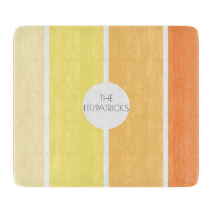 Sunny Yellow Color Blocks Modern Hip Charcuterie Cutting Board