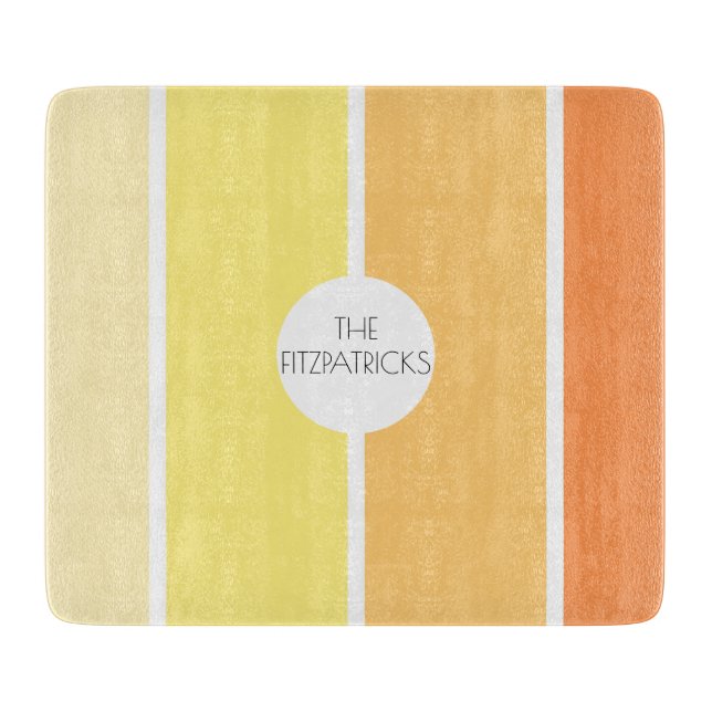 Sunny Yellow Color Blocks Modern Hip Charcuterie Cutting Board (Front)