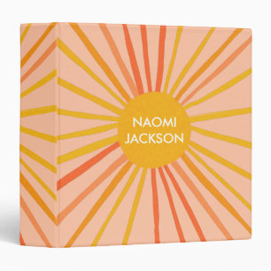 Sunny Yellow Colorful Back to School Personalized 3 Ring Binder