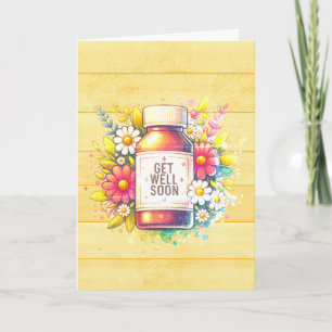 Sunny Yellow Floral Get Well Soon Card