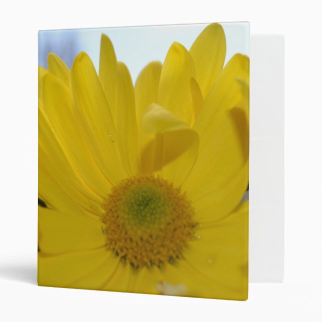 Sunny Yellow Flower 3 Ring Binder (Front/Inside)