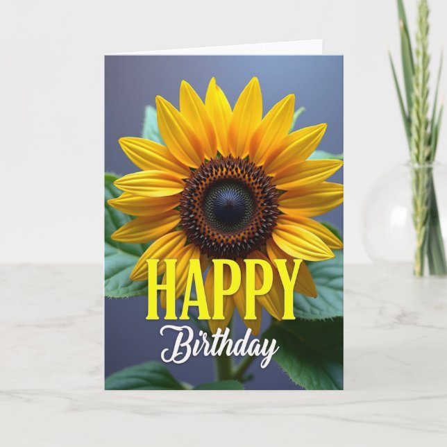 Sunny Yellow Flower Card (Front)