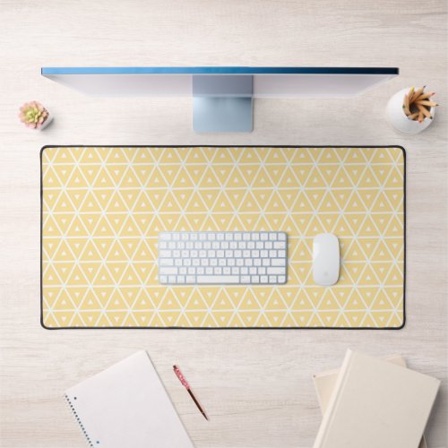 Sunny Yellow Geometric Floral Pattern Paper Sheet Desk Mat