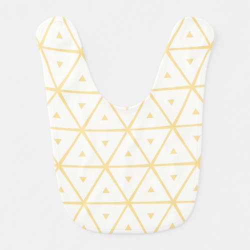 Sunny Yellow Geometric Gender Neutral Boy Or Girl Baby Bib