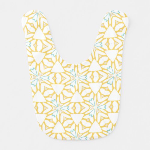 Sunny Yellow Geometric Gender Neutral Boy Or Girl Baby Bib