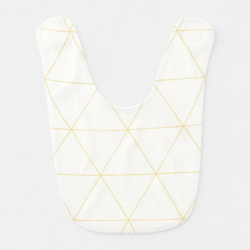 Sunny Yellow Geometric Gender Neutral Boy Or Girl Baby Bib