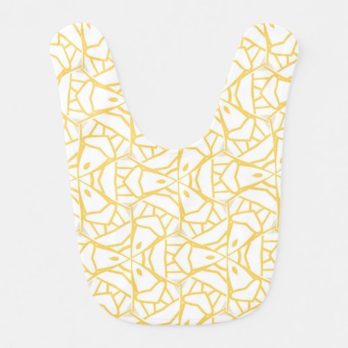 Sunny Yellow Geometric Gender Neutral Boy Or Girl Baby Bib