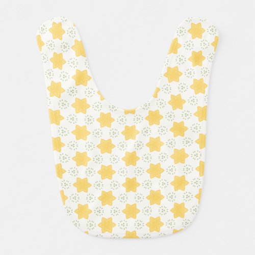 Sunny Yellow Geometric Gender Neutral Boy Or Girl Baby Bib