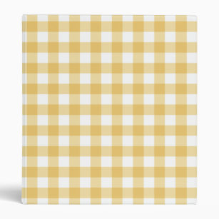 Sunny Yellow Gingham 3 Ring Binder