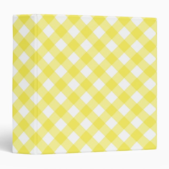 Sunny Yellow Gingham Binder (Front/Spine)