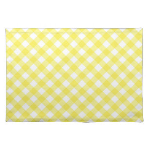 Sunny Yellow Gingham Cloth Placemat