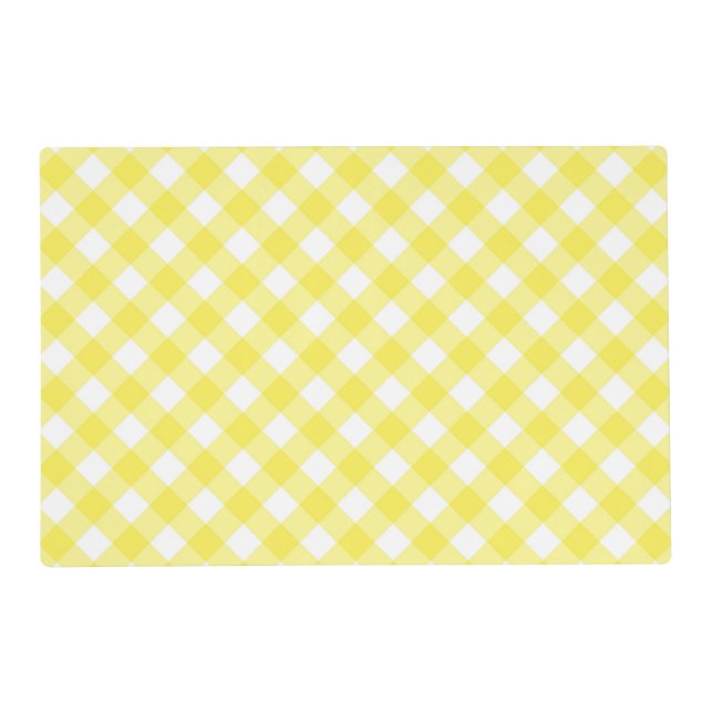 Sunny Yellow Gingham Placemat (Front)