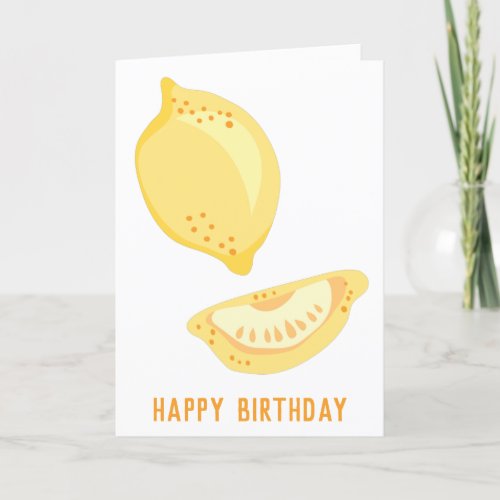 Sunny Yellow Lemons Custom Message Birthday Card