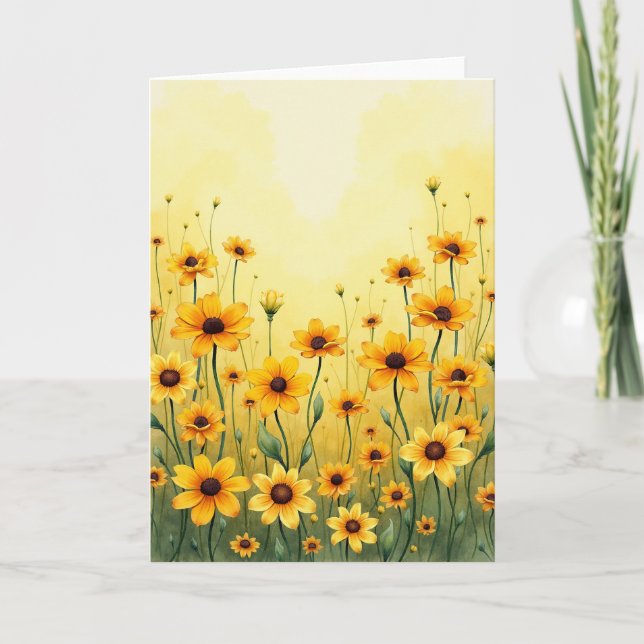 Sunny Yellow Mothers Day Blooms Card (Front)