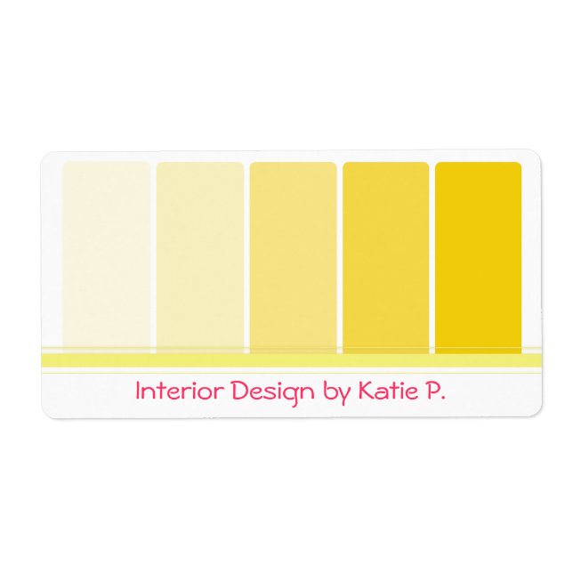 Sunny Yellow Paint Samples Label (Front)