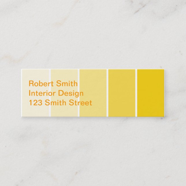 Sunny Yellow Paint Samples Mini Business Card (Front)