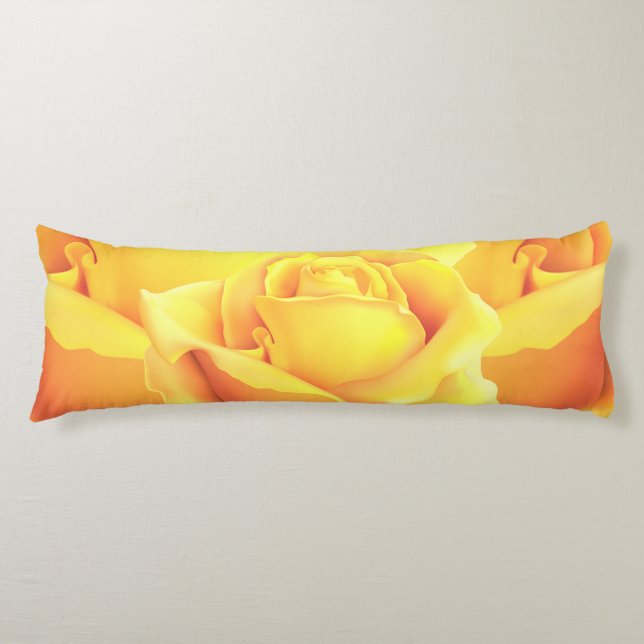 Sunny Yellow Rose Body Pillow (Front)