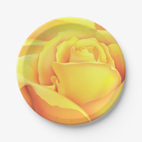 Sunny Yellow Rose Paper Plates