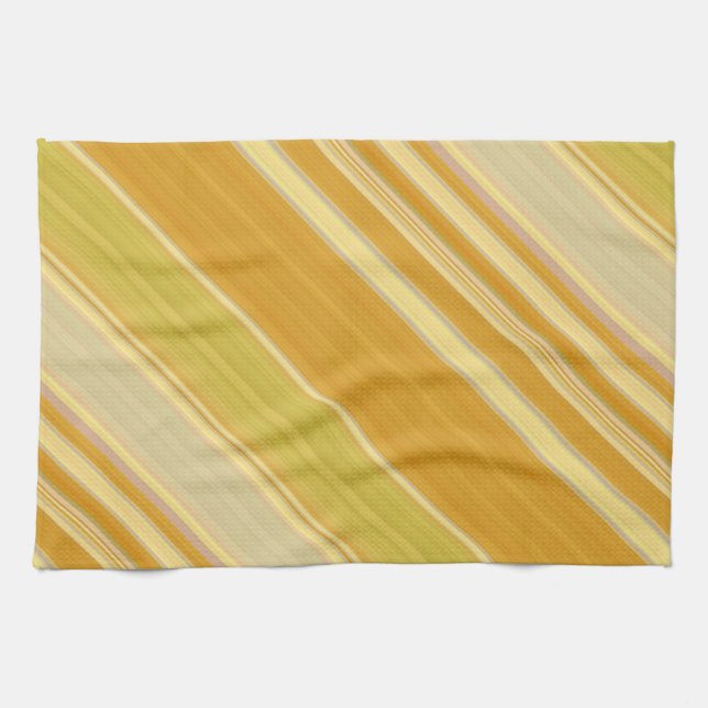 Sunny Yellow Stripes Kitchen Towel (Horizontal)